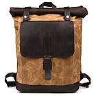 Рюкзак із кінської шкіри та вощеного канваса рол-ап TARWA RCw-5191-3md, фото 3