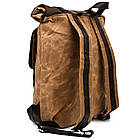 Рюкзак із кінської шкіри та вощеного канваса рол-ап TARWA RCw-5191-3md, фото 4