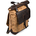 Рюкзак із кінської шкіри та вощеного канваса рол-ап TARWA RCw-5191-3md, фото 5