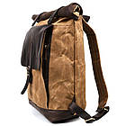 Рюкзак із кінської шкіри та вощеного канваса рол-ап TARWA RCw-5191-3md, фото 6