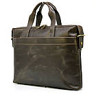Шкіряна тонка сумка для ноутбука GC-0042-4lx коричнева від TARWA, фото 5