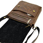 Чоловіча шкіряна сумка A5 через плече RC-1301-3md TARWA з клапаном коричнева, фото 7