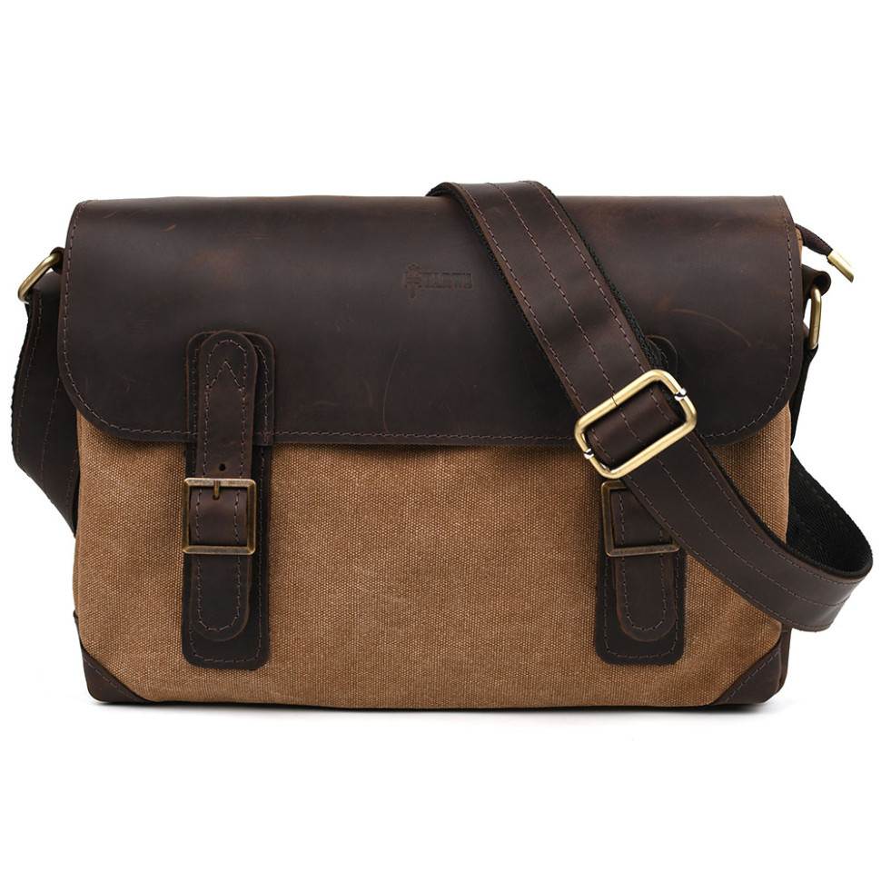 Чоловіча сумка через плече з канвасу та шкіри RCс-6002-3md TARWA, фото 1