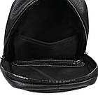 Рюкзак слінг шкіряний об'ємний з кишенями TARWA FA-6010-3md чорний флотар, фото 7