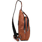 Чоловічий рюкзак-слінг із кінської шкіри TARWA RB-4004-3md коньячний, фото 5