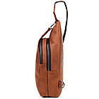 Чоловічий рюкзак-слінг із кінської шкіри TARWA RB-4004-3md коньячний, фото 6