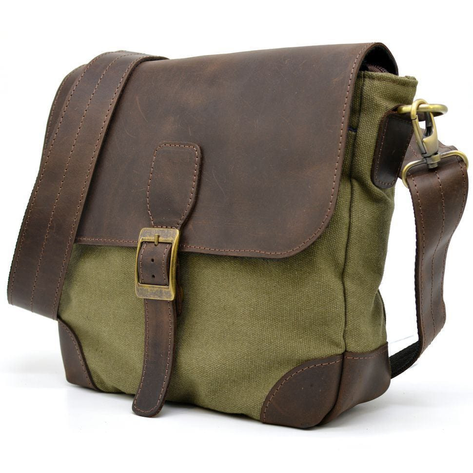 Месенджер через плече мікс шкіри та тканини канваc RHc-1309-4lx TARWA, фото 1