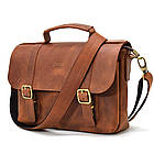 Чоловіча сумка-портфель на плече з ручкою TARWA RB-6008-3md коньячна, фото 3
