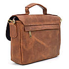Чоловіча сумка-портфель на плече з ручкою TARWA RB-6008-3md коньячна, фото 6