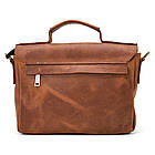 Чоловіча сумка-портфель на плече з ручкою TARWA RB-6008-3md коньячна, фото 7