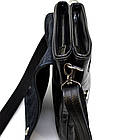 Чоловіча шкіряна сумка через плече планшет месенджер із натуральної шкіри чорна 25*24*5 см, фото 6