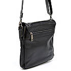 Чоловіча шкіряна сумка через плече планшет месенджер із натуральної шкіри чорна 25*24*5 см, фото 8