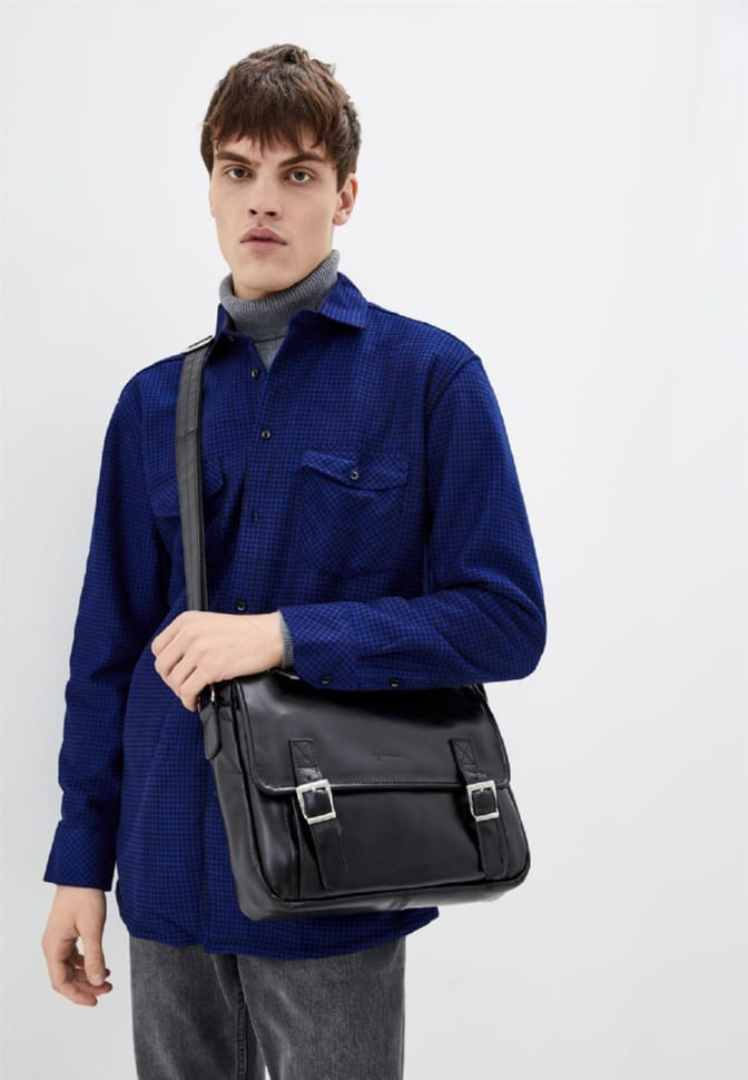 Чоловіча шкіряна сумка через плече з телячої шкіри TARWA, GA-6046-4lx, фото 1