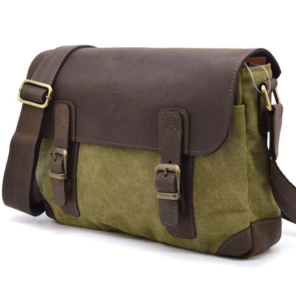 Чоловіча сумка через плече зі шкіри та канвас CH-6002-3md TARWA, фото 1