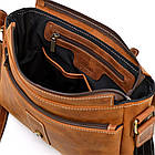 Чоловіча шкіряна сумка через плече місткий месенджер із натуральної шкіри коньячна 33*24*6 см, фото 3