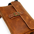 Чоловіча шкіряна сумка через плече місткий месенджер із натуральної шкіри коньячна 33*24*6 см, фото 7