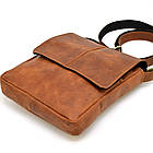 Чоловіча шкіряна сумка через плече компактний месенджер із натуральної шкіри коньячна 22*25,5*4 см, фото 5