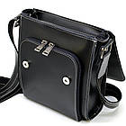 Чорна сумка через плече чоловіча ZAw-3027-3md від TARWA біла нитка, фото 2