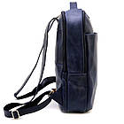 Шкіряний рюкзак синій унісекс TARWA RK-7280-3md, фото 4