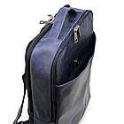 Шкіряний рюкзак синій унісекс TARWA RK-7280-3md, фото 7