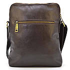 Жіноча цікава сумка з двома ременями з натуральної шкіри Vintage 22275 Сірий, фото 5