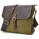 Сумка через плече з парусини хакі та кінської шкіри RCh-6600-4lx TARWA, фото 3