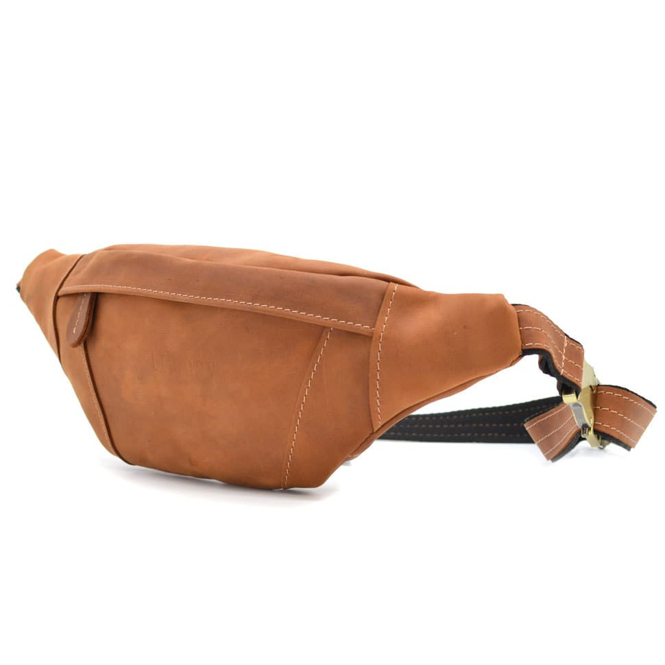 Поясна бананка шкіряна LIMARY Lim-525RB світло-коричнева, фото 1