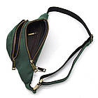 Поясна сумка бананка шкіряна зелена RE-30351-3md TARWA, фото 2
