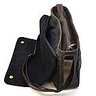 Сумка чоловіча через плече зі шкіри та канвас TARWA RCg-1047-3md, фото 7