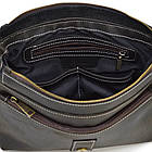 Чоловіча шкіряна сумка через плече місткий месенджер із натуральної шкіри чорна 33*24*6 см, фото 2