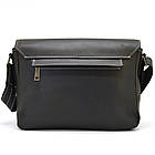 Чоловіча шкіряна сумка через плече місткий месенджер із натуральної шкіри чорна 33*24*6 см, фото 6