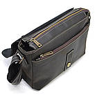 Чоловіча шкіряна сумка через плече місткий месенджер із натуральної шкіри чорна 33*24*6 см, фото 7
