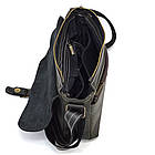 Чоловіча шкіряна сумка через плече місткий месенджер із натуральної шкіри чорна 33*24*6 см, фото 8