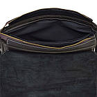 Чоловіча шкіряна сумка через плече місткий месенджер із натуральної шкіри чорна 33*24*6 см, фото 9