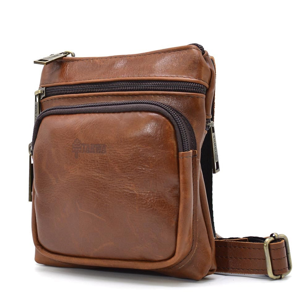 Сумка через плече чоловіча зі шкіри TARWA GB-1342-2-3md руда, фото 1