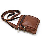 Сумка через плече чоловіча зі шкіри TARWA GB-1342-2-3md руда, фото 7