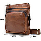 Сумка через плече чоловіча зі шкіри TARWA GB-1342-2-3md руда, фото 9