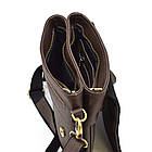 Чоловіча шкіряна сумка через плече на 2 відділи планшет із натуральної шкіри коричнева 25*24*5 см, фото 2