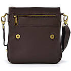 Чоловіча шкіряна сумка через плече на 2 відділи планшет із натуральної шкіри коричнева 25*24*5 см, фото 6