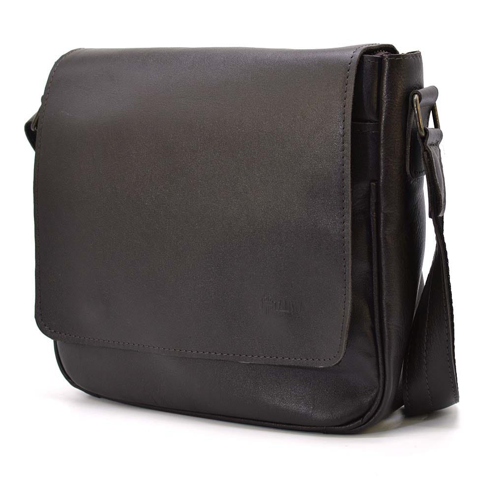 Чоловіча шкіряна сумка через плече GC-0002-3md TARWA коричнева, фото 1