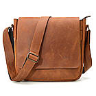Чоловіча шкіряна сумка через плече RB-0002-3md TARWA коньячна, фото 9