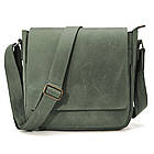 Чоловіча шкіряна сумка через плече RE-0002-3md TARWA зелена, фото 6