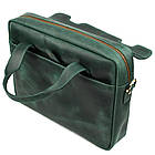 Чоловіча сумка-портфель із натуральної шкіри зелена RE-1812-4lx TARWA, фото 10