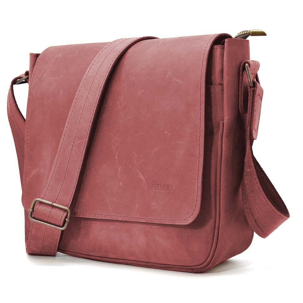 Чоловіча шкіряна сумка через плече RW-0002-3md TARWA марсала, фото 1