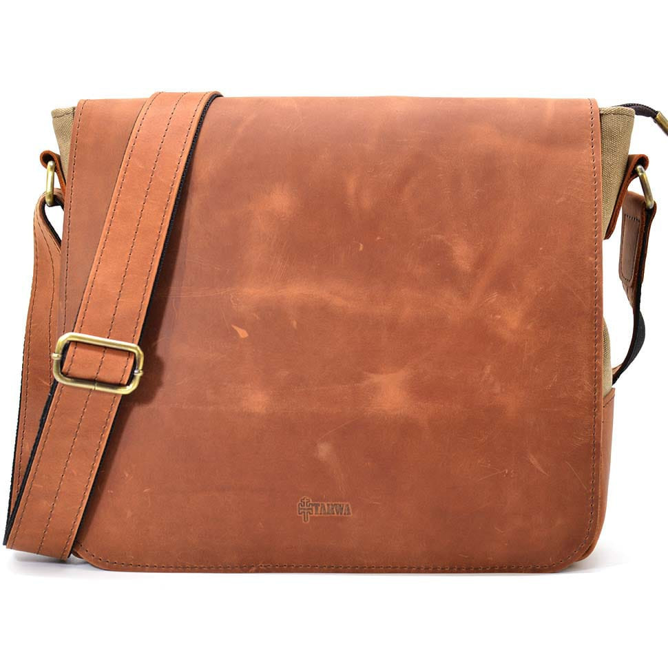 Сумка через плече розміру А4 із парусини та шкіри RBc-6601-3md TARWA, фото 1