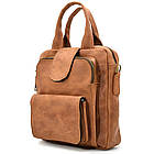 Вертикальна чоловіча сумка RB-7266-3md TARWA коньячна, фото 4