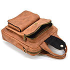 Вертикальна чоловіча сумка RB-7266-3md TARWA коньячна, фото 7