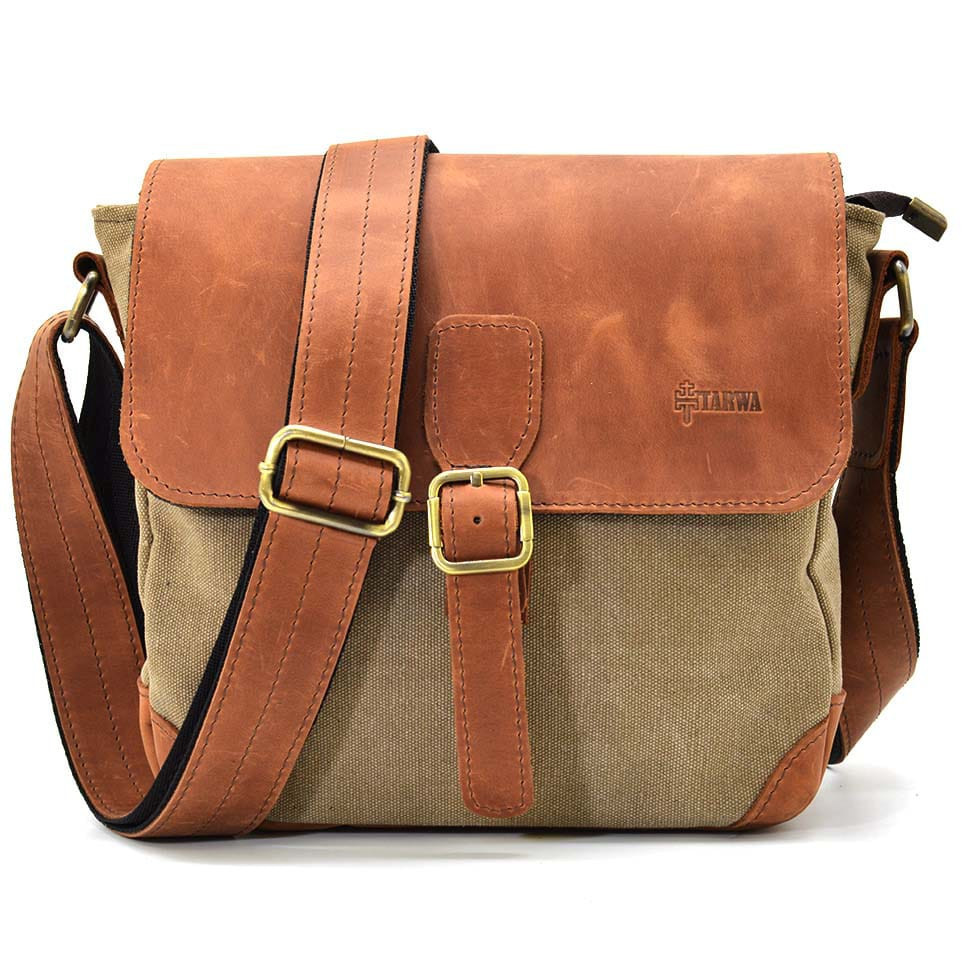 Сумка-месіжер через плече чоловіча, парусина та шкіра RBs-1309-4lx TARWA, фото 1
