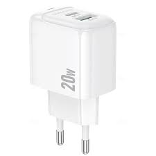 Мережевий зарядний пристрій Borofone BAS44A Potential PD20W+QC3.0 charger(EU) White