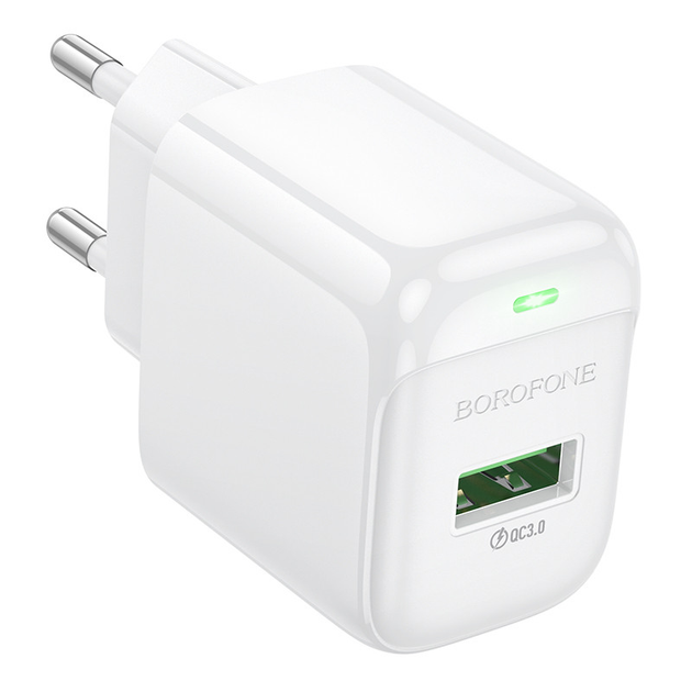 Мережевий зарядний пристрій  Borofone BAS42A Potential single-port QC3.0 charger(EU) white